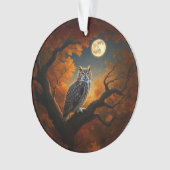 Grote Horned Uil in de herfst Ornament (voorkant)