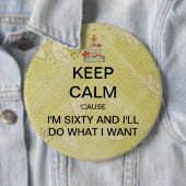 Grote houdbare kalm 60e verjaardag Button (In situ)