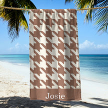 Grote Houndstooth Patroon Mocha Mousse