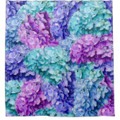 Grote hydrangea-bloesems douchegordijn (Voorkant)