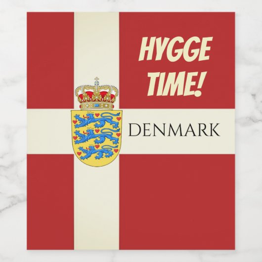 Grote hygge tijd Denemarken wijn labels! Wijn Etiket (Enkel label)