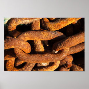 Grote ijzerketens van schepen anker poster