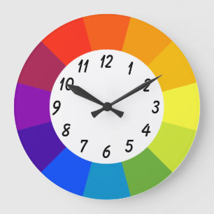 Grote in Rainbow Bright Colors Klok