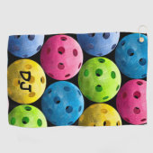Grote Initialen met Pickleballen Golfhanddoek (Horizontaal)