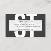 Grote Initialen Monogram in Grijs en Zwart Visitekaartje (Achterkant)