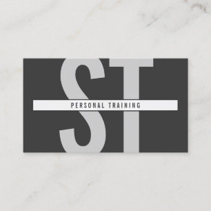 Grote Initialen Monogram Personal Trainer Donkergr Visitekaartje