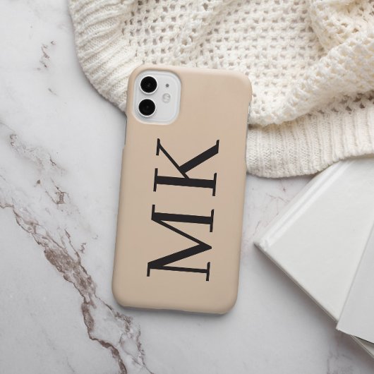 Grote Initialen Stijlvolle amandelen & zwart Case-Mate iPhone Case