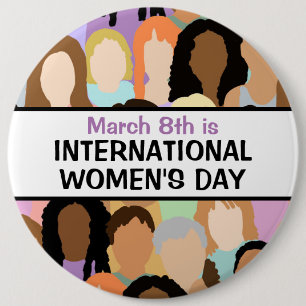 Grote Internationale Vrouwendag - 8 maart Ronde Button 6,0 Cm