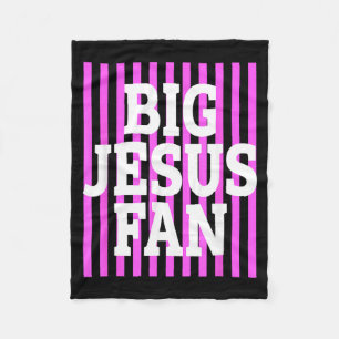 Grote Jezus-fan Gestreepte Grote Jezus-fan Preppy Fleece Deken