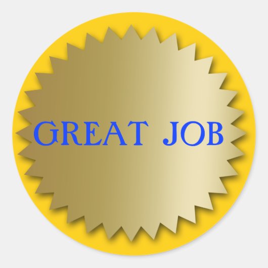 Grote Job Student Custom Gold Medallion Stickers (Voorkant)