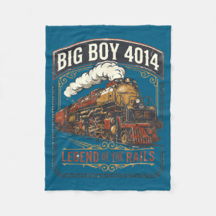 Grote jongen 4014 stoomlocomotief trein vintage fleece deken