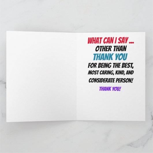 Grote Kaart Dank U en Vriendschap (Binnen)