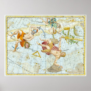 Grote kaart van de sterren (1801) poster