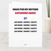 Grote kaart voor geweldige moeder - Zie binnenkant (Achterkant)