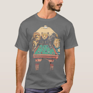 Grote kat biljart grappige dieren spelen zwembad t-shirt