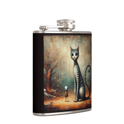 Grote kat heupfles (Rechts)