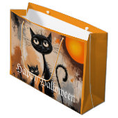 Grote Kat Kleine Kat Halloween Groot Cadeauzakje (Voorkant Gekanteld)