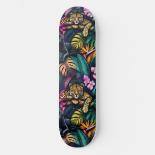 Grote Katachtige Dromen Naadloos Oppervlaktepatroo Skateboard