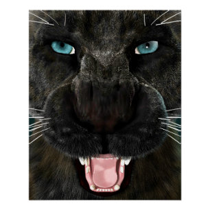 Grote Katachtige Zwarte Panter Perfect Poster