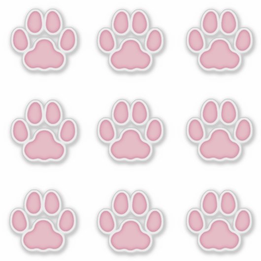 Grote kattenschilderafdrukken Pimk Animal Tracks-k Sticker (Voorkant)