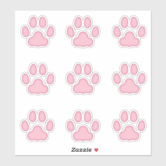 Grote kattenschilderafdrukken Pimk Animal Tracks-k Sticker (Vel)