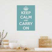 Grote 'Keep Calm' en 'Carry on Sky Blue Poster' Poster (Keuken)