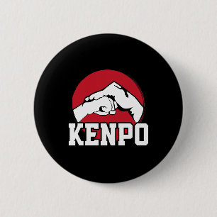 Grote Kenpo Karate Fist Ontwerp Japanse Martial Ar Ronde Button 5,7 Cm