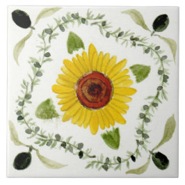 Grote keramische tegel in Siciliaanse stijl "Zonne Tegeltje