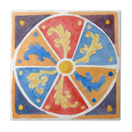 Grote keramische tegel Siciliaanse stijl "Erice" p Tegeltje