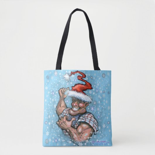 Grote Kerst Elf Canvas tas (Voorkant)