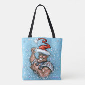 Grote Kerst Elf Canvas tas (Achterkant)