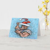 Grote Kerst Elf Kaart (Gele Bloem)