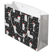 Grote Kerst Katten Gift Bag Groot Cadeauzakje (Achterkant Gekanteld)