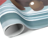 Grote kerst pudding onder glazen koepel cadeaupapier (Rol Hoek)