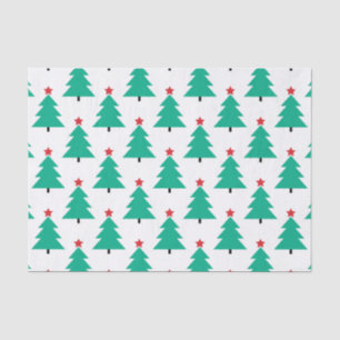 Grote kerstboom met rode ster tissuepapier