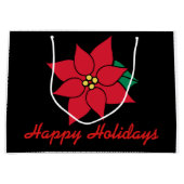 Grote kerstcadeautas met cadeautjes in Poinsettia Groot Cadeauzakje (Voorkant)