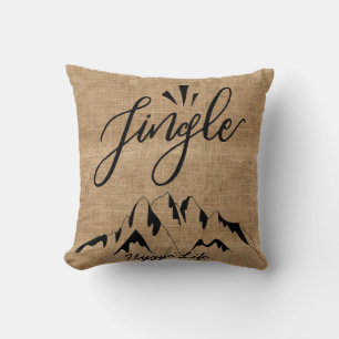 Grote Kerstdecoratie - Jingle Mountains Burlap Lk Kussen