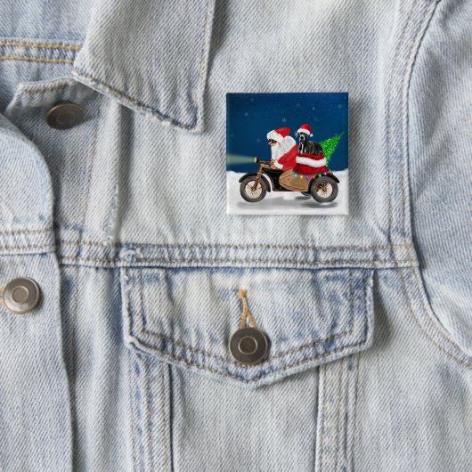 Grote kerstkerstkerstkerstkerstmankreet met dansho vierkante button 5,1 cm (In situ)