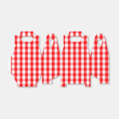 Grote kerstrood en witte gingham Check Pset Bedankdoosjes (Uitgevouwen)