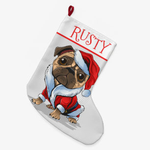 Grote Kerstsok voor Santa Pug