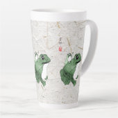 Grote kikker Kleine Japanse kikker Toad 19e eeuw Latte Mok (Rechterhoek)