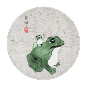 Grote kikker Kleine Japanse kikker Toad 19e eeuw Snijplank