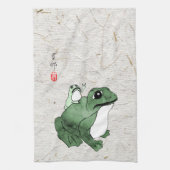 Grote kikker Kleine Japanse kikker Toad 19e eeuw Theedoek (Verticaal)