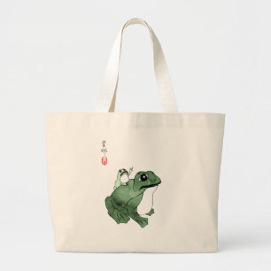 Grote kikker Kleine Japanse kikker Toad 19e eeuw Tote Bag
