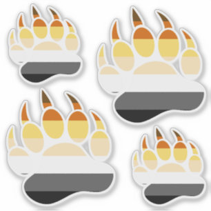 Grote klassieke Gay Bear Pride-vlagklauw Sticker