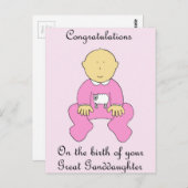 Grote kleindochter gefeliciteerd briefkaart (Voorkant / Achterkant)