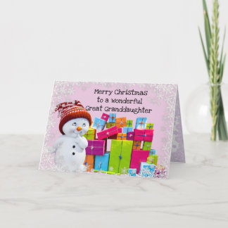 Grote kleindochter met prettige kerst kaart