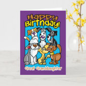 Grote kleindochter, verjaardagsfeest honden, Lo Kaart (Gele Bloem)