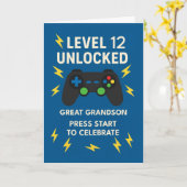 Grote Kleinzoon 12e Verjaardag Game Controller Lee Kaart (Gele Bloem)