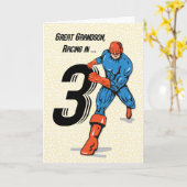 Grote kleinzoon 3e verjaardag superheld kaart (Gele Bloem)